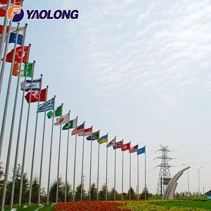 Drapeaux de bannière en polyester flexible multipolaires robustes couleurs or et argent support de poteau de drapeau extérieur - Product Image 6