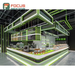 Freestanding Coffee Display Rack Retail Snack Shelf Natural Oak Finish Cafe Product Display Rack - Product Image 3