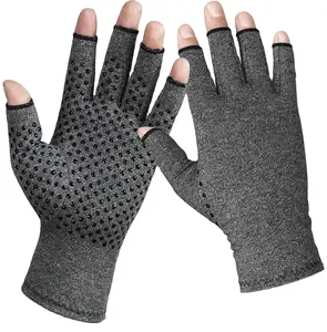 <span class=keywords><strong>Gants</strong></span> de compression antidérapants en coton et élasthanne à demi-doigts <span class=keywords><strong>pour</strong></span> hommes et femmes, avec points antidérapants sur la paume, <span class=keywords><strong>pour</strong></span> les douleurs aux <span class=keywords><strong>mains</strong></span> et l'<span class=keywords><strong>arthrose</strong></span> - Product Image 1