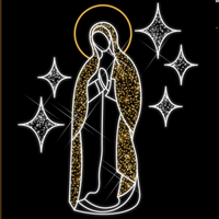 Scène de Nativité LED 2D, lumières imperméables IP67, décoration de Noël extérieure, taille personnalisable