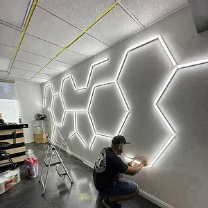 Hexagonal Led Light For Car Showrooms Car Detailing Tuning Workshop Honeycomb Led Light Led Hex Garage Lamps For Office