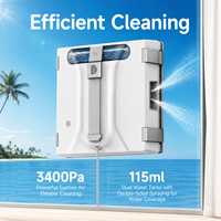 Robot nettoyeur de vitres avec aspiration puissante, planification automatique du trajet et capteur anti-chute pour les fenêtres hautes et les salles de bain à domicile