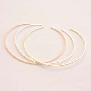Stacking Cuff Bracelet with rounded ends in brass - Product Image 1