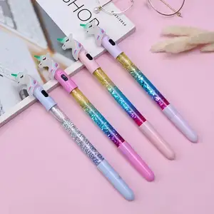 Stylo à bille lumineux en forme de patte de chat, nouveau Design, paillettes flottantes, liquide, feuille, stylos Kawaii, papeterie, fournitures scolaires