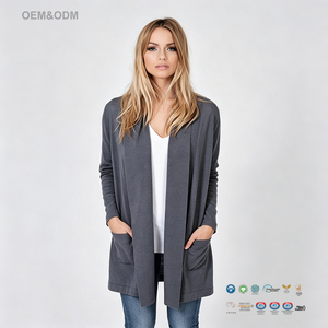 Cárdigan Largo de Cachemira con Cuello Chal para <span class=keywords><strong>Mujer</strong></span>, Suéter, Cárdigan para Dama - Product Image 1