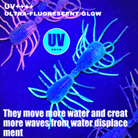 Señuelo Blando Artificial de Plástico OEM Personalizado con Efecto UV Centipede, 3.5in 2.9g, para Pesca a Granel