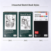Carnet de croquis à spirale BILLIE personnalisé, promotionnel, blanc, format A4, imprimé, avec reliure spirale, 60 feuilles, crayon et papier