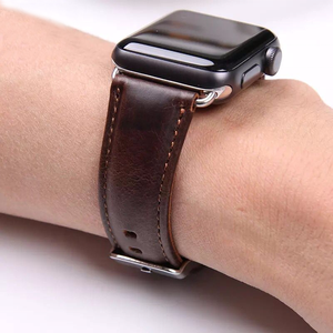 Correa de Cuero Genuino Marrón para Apple Watch, Correa de Moda para Hombre, Correa para <span class=keywords><strong>IWatch</strong></span> - Product Image 6
