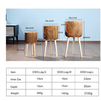 Ensemble de 3 Pots de fleurs verts, support de plantes avec jambes en bois pour décoration intérieure