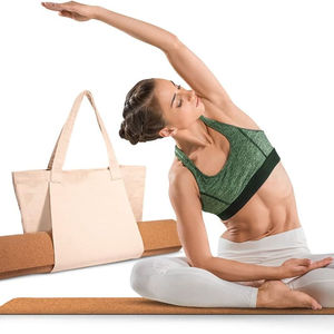 Tapis de yoga LEECORK en liège organique et TPE antidérapant, avec logo personnalisé, 183*61cm, écologique, en caoutchouc TAN-5005b - Product Image 6