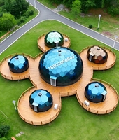 Grande Maison d'hôtes de camping panoramique à grande échelle, Maison bulle à dôme en verre, Pod mobile transparent à 360° pour l'observation des étoiles, pour la recherche éducative AsyvA