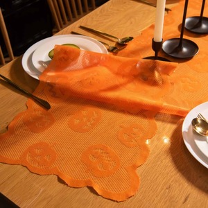 Halloween Pumpkin Table Runner Printed Polyester Irregular Shape Party Decorations - Product Image 3