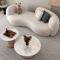 Canapé de salon populaire haut de gamme, créatif, blanc crème, moderne, luxueux, doux, design nuage, élégant pour la maison