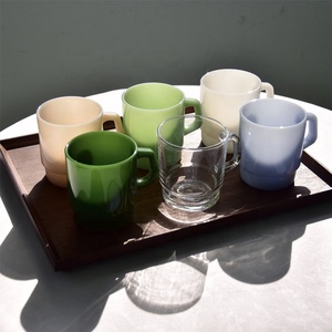Fabricant 2023 tasses à café créatives en <span class=keywords><strong>verre</strong></span> de Jade, tasses avec <span class=keywords><strong>assiette</strong></span> rose vert bleu jaune 240ml 400ml marque privée - Product Image 3
