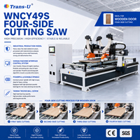 Scie à panneaux CNC automatique à quatre côtés efficace pour la découpe de cadres de portes en bois, 30KW, multi-tension, travail du bois