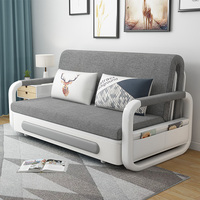Muebles de Apartamento, Sofá Cama Plegable con Estructura Metálica, Sofá Cama Plegable Moderno con Almacenamiento