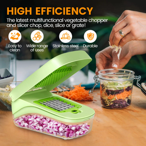 Wholesale Multifunctional <b>Vegetable</b> Hand Plastic Food Cutter Steel Veggie Container Kitchen Gadgets Onion Slicing - Product Image 4