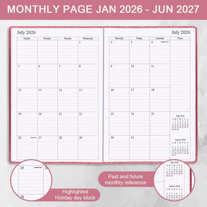 Carnet de budget quotidien 2026 en anglais A5 à spirale pour planification, enregistrement de travail et gestion du temps - Product Image 5