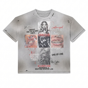 Camisetas de Corte Cuadrado para Hombre, 300 g/m², 100% Algodón, Estampado Gráfico con Pedrería, Estilo Desgastado, Streetwear, Lavado Ácido, Estilo <span class=keywords><strong>Grunge</strong></span> - Product Image 1