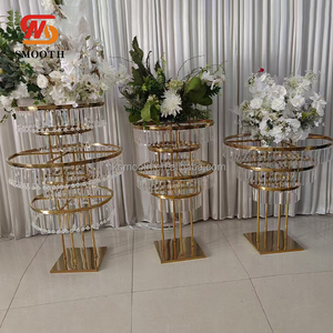 ขาตั้งดอกไม้อะคริลิคเหล็กสีทองใสสำหรับตกแต่งงานปาร์ตี้และงานแต่งงาน รุ่นใหม่ล่าสุด - Product Image 2