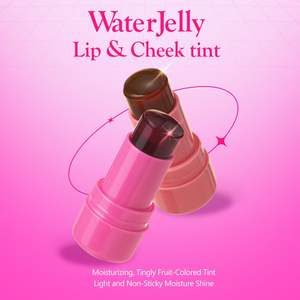 Elensilia Plush Water Jelly Lip & Cheek Tint Peach Attack Trendy 10g Barra Hidratante - Product Image 5