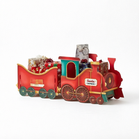 DIY Yanxi Plastic Train de Père Noël Express Rouge avec Traîneau, Jouet de Noël, Décoration Surprise pour Fêtes à Domicile, Bonbons et Chaussettes de Noël JH-W43