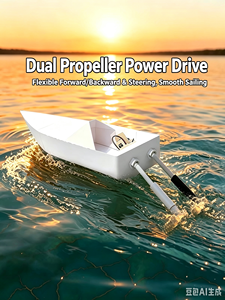 Kit de Barco de Papel Dowellin <span class=keywords><strong>RC</strong></span>, Kit de Ensamblaje de Barco de Papel con Control Remoto DIY de ABS, Módulo de Motor de 2.4GHz para Barcos de Papel Plegables para Niños - Product Image 5