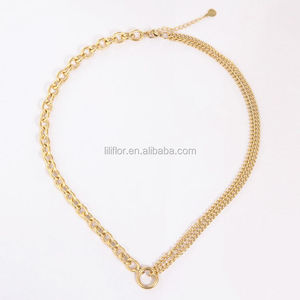 고품질 18K 금도금 스테인리스 스틸 싱글 및 더블 체인 목걸이 셀프 행잉 펜던트 P203070 - Product Image 6