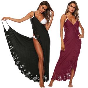 Robe longue en crochet <span class=keywords><strong>noir</strong></span> sexy pour femmes grande taille 2022, mode, <span class=keywords><strong>pareo</strong></span>, robe de plage, couvre-maillot - Product Image 6