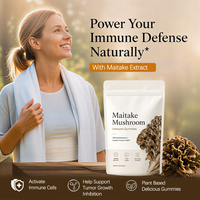 Gummies Maitake à Faible Teneur en Sucre pour Adultes, Formule Naturelle, Certifiées GMP, Prix d'Usine, Vente en Gros, Marque Privée, Stimulant Immunitaire Pur