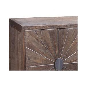 ตู้ไซด์บอร์ดไม้เนื้อแข็งทันสมัย 2 ประตู สไตล์จีน พร้อมฐานเหล็ก - Product Image 2