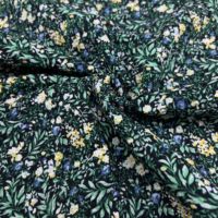 Tissu 100% Coton Froissé au Sel Respirant à Imprimé Floral, Texture Plissée, Anti-Plis, pour Abaya, Hijab, Robe, Chemise 50/52"