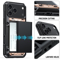 Étui de téléphone antichoc robuste avec porte-cartes, blocage RFID, protection complète de l'objectif de l'appareil photo, portefeuille pour iPhone 11-17 Fundas Disepo OEM