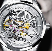 Montre de haute qualité pour hommes, Design personnalisé, alliage, étanche, squelette glacé, mécanique, automatique, montres pour hommes