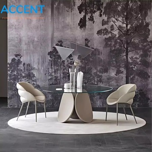 <span class=keywords><strong>Tavolo</strong></span> da Pranzo ODM in FRP a Forma di Petalo, Base in Fibra di <span class=keywords><strong>Vetro</strong></span> Solida, Piano in <span class=keywords><strong>Vetro</strong></span> Temperato, Finitura Opaca, <span class=keywords><strong>Tavolo</strong></span> <span class=keywords><strong>Rotondo</strong></span> per Sale da Pranzo di Hotel - Product Image 4
