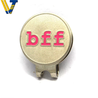 Cadeaux promotionnels, conception de logo, marqueur de balle de golf en métal argenté plaqué or, clip pour chapeau