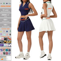 Ensembles de tenues de tennis personnalisées, jupes de golf douces pour la peau, soutiens-gorge de sport à col revers, ensembles décontractés de badminton et de yoga pour femmes