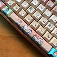 Keycaps vintage mignons Cat Night Banquet, profil Cherry/M-oa, PBT Dye Sub pour clavier mécanique avec interrupteurs Mx 61/64/68/104
