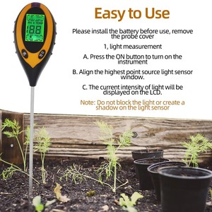 Sensore per Piante 4-in-1, Tester Digitale del Suolo, Misuratore di <span class=keywords><strong>pH</strong></span>, Temperatura, Umidità e Luce, Materiale ABS, Garanzia di 1 Anno per Giardino e Fattoria - Product Image 4