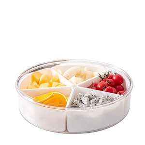 Injection-Molded Eco-Friendly Rectangle Compartments <b>Fruit</b> Snack Candy <b>Rolling</b> Cabinet Food Container Lid Organizer - Product Image 1