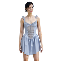 Pyjama de luxe en satin respirant et lisse pour femme, robe de chambre en soie florale avec broderie en dentelle, col en V, sans manches, longueur genou, corset d'été