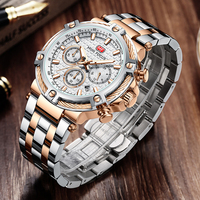 MINI FOCUS MF0470G horloge originale montres à quartz mode pour hommes montre-bracelet lumineuse montre en acier inoxydable avec tachymètre