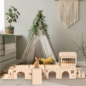 Casas para Conejos, Castillo, Escondite para Conejos, Túnel, Casas de Juego para Conejos, Escondite de Madera Extra Grande para Conejos - Product Image 2