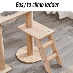 Multi-livello 2 ciotole 2 posatoi gatto condominio gatto arrampicata torre con scala per gatti - Product Image 2