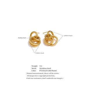 JINYOU 2813 Nouveaux arrivages <span class=keywords><strong>Boucles</strong></span> d'oreilles <span class=keywords><strong>multi</strong></span>-<span class=keywords><strong>anneaux</strong></span> en acier inoxydable plaqué or Exquises Hypoallergéniques <span class=keywords><strong>Boucles</strong></span> d'oreilles pour tous les jours - Product Image 6