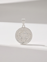 Collier religieux pour enfants en laiton, avec pendentif rond Jésus en zircon plaqué or 14 carats