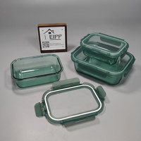 Nouveaux contenants en verre pour la préparation des repas avec couvercle en plastique, compatibles micro-ondes, préservation de la fraîcheur, options de couleurs personnalisées, stockage hermétique