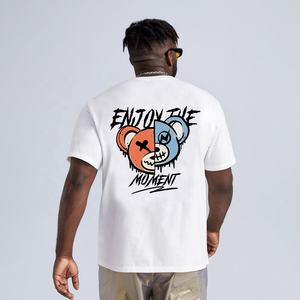 T-shirt en jersey tricoté à col rond pour homme, style vintage, 100 % polyester, imprimé numérique, manches courtes, motif personnages, 180 grammes, vente en gros - Product Image 1