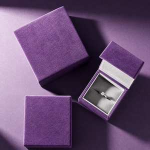 Zebopak Royal Purple Suede Engagement <b>Ring</b> <b>Box</b> with Soft Insert Christmas Holiday Jewellery Gift Collection Supplier - Product Image 1