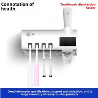 Stérilisateur de brosses à dents en plastique intelligent à UV, support de brosses à dents sans perçage, installation automatique activée par capteur